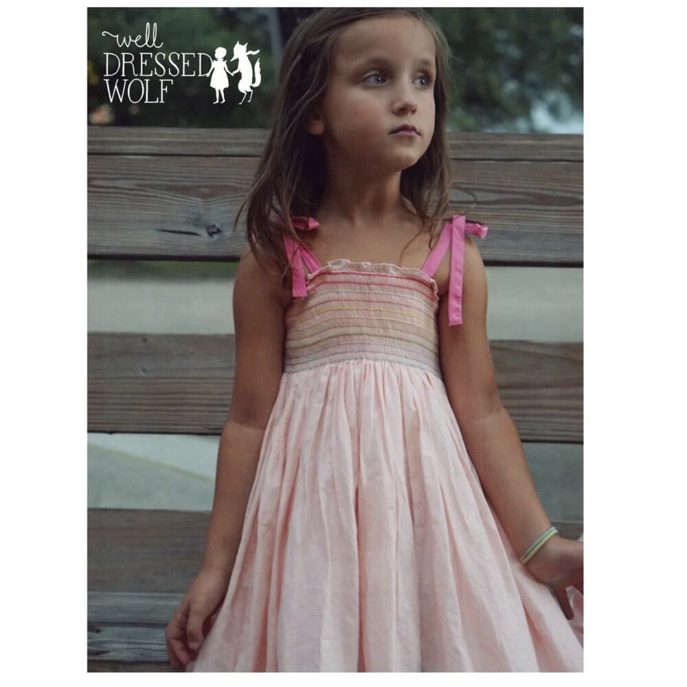 Well Dressed Wolf Girls Size 8 Pink Smocked Alice Dress Bloomers NEW NWT